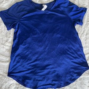 Lululemon Open up tie back tee in royal blue